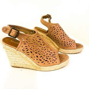 Madeline Girl Camel Colored Wedges Size 8